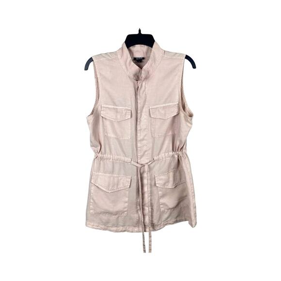 A.N.A. A New Approach Pink Sleeveless Cargo Utility Vest Belt Tie‎ Waist Medium - Picture 1 of 3